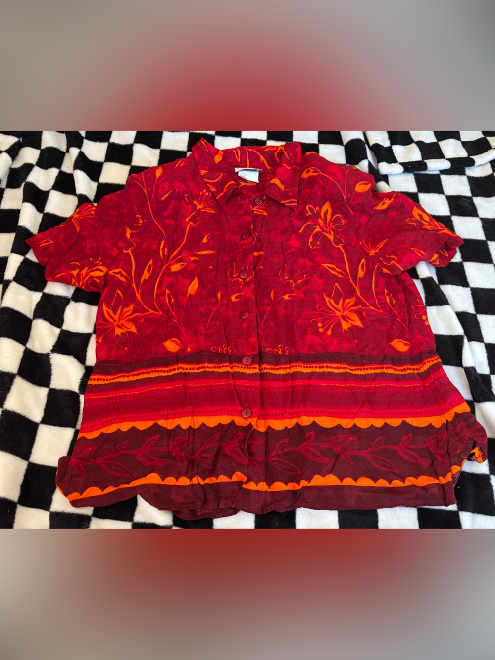 Ladies vintage medium button up summer shirt
